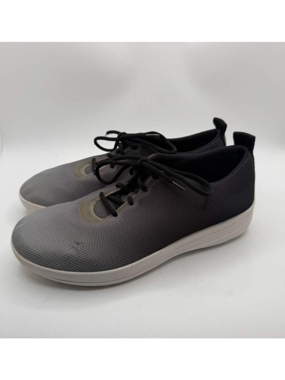Fitflop F-Sporty Sneakers Women Size 8M Black Ombre Mesh Knit Lace Up Shoes